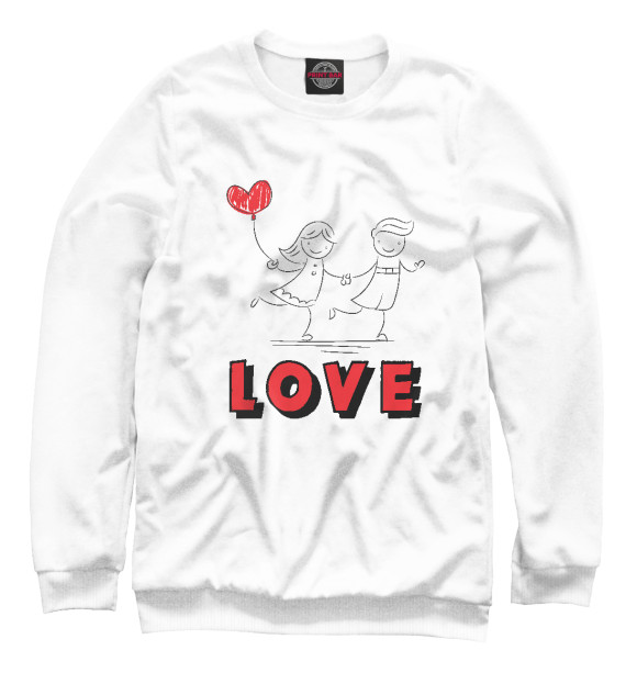 Свитшот для девочек с изображением LOVE#3 цвета Белый