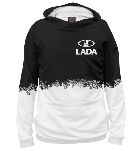 Мужское худи с изображением LADA | Наш бренд +краски цвета Белый