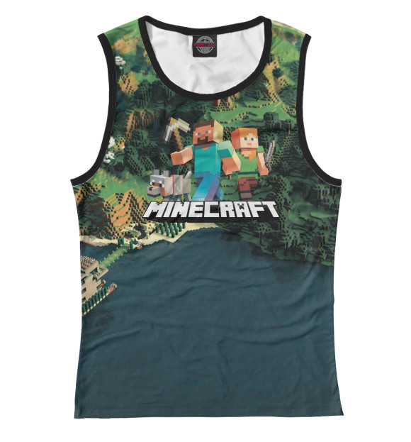 Майка для девочки с изображением Minecraft цвета Белый