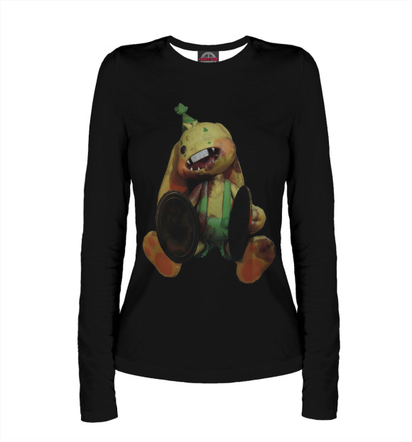 Женский лонгслив с изображением Poppy Playtime Chapter 2 Банзо цвета Белый