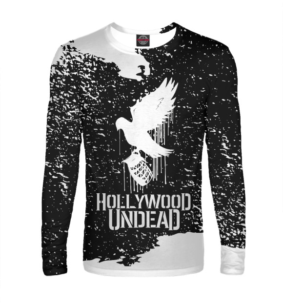 Мужской лонгслив с изображением Hollywood Undead цвета Белый