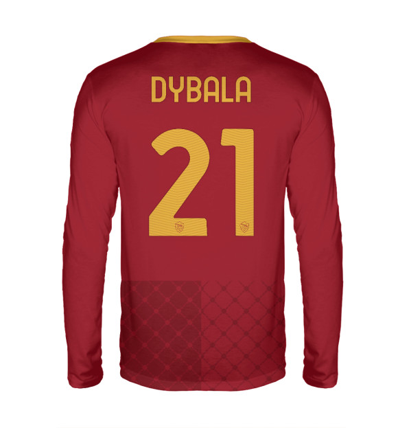 Мужской лонгслив с изображением Дибала Рома Домашняя 22/23 цвета Белый