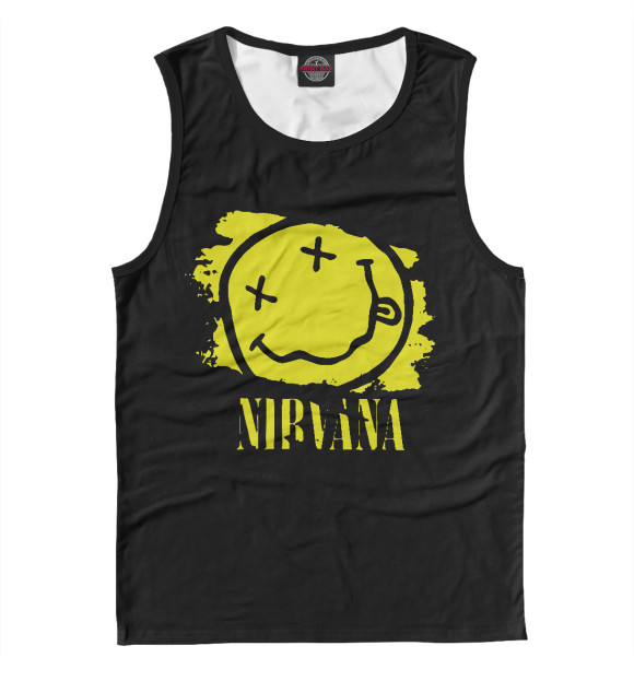 Мужская майка с притом Nirvana цвета Белый Мужская майка с изображением Nirvana цвета Белый