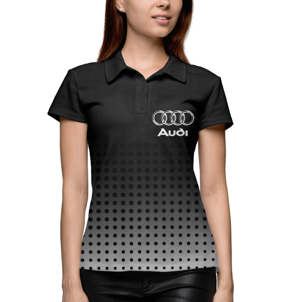 Женское поло с изображением Audi цвета Белый