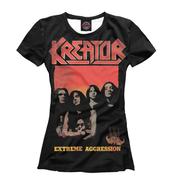 Женская футболка с изображением Kreator цвета Белый