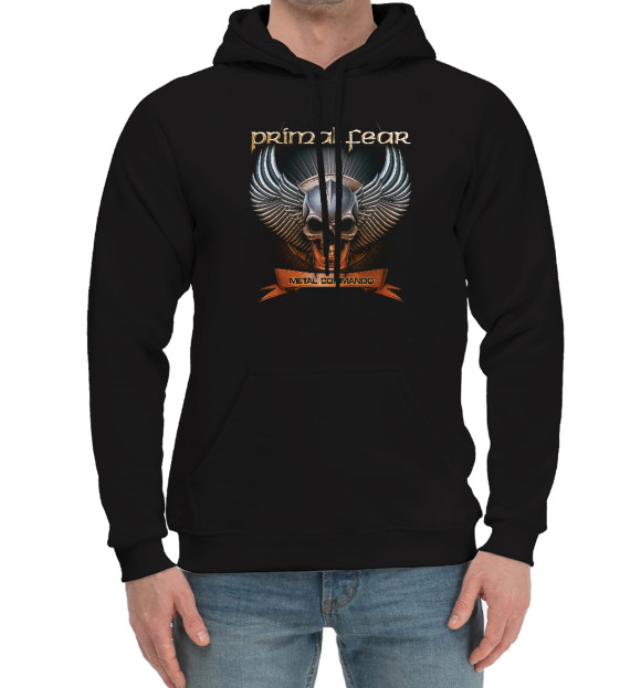 Мужской хлопковый худи с изображением Primalfear цвета Черный