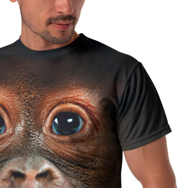 Мужская футболка с изображением Орангутанг цвета Белый