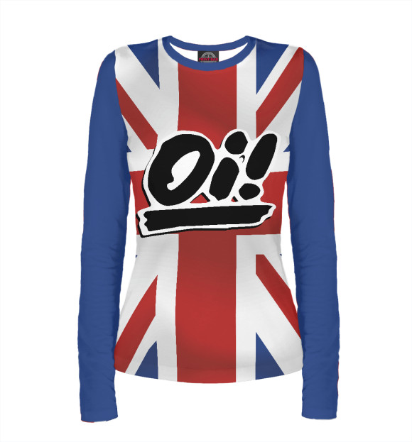 Женский лонгслив с изображением British Oi! цвета Белый