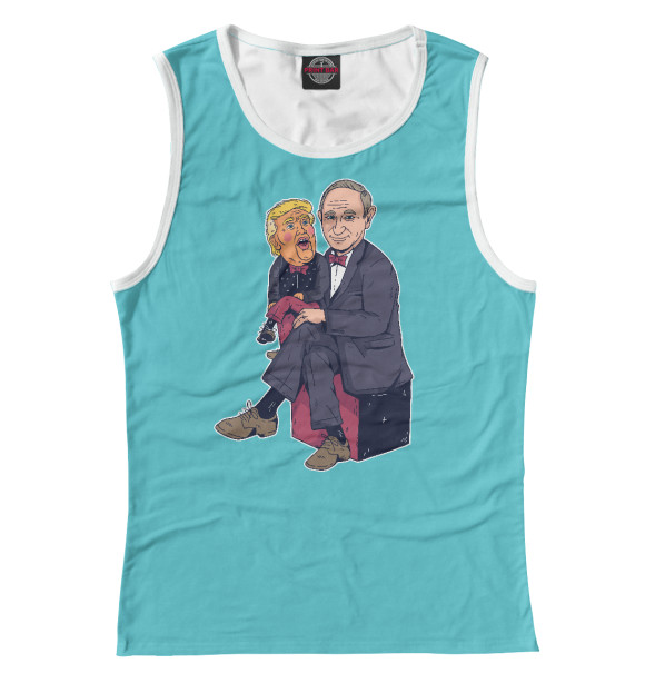 Майка для девочки с изображением Путин и Трамп цвета Белый