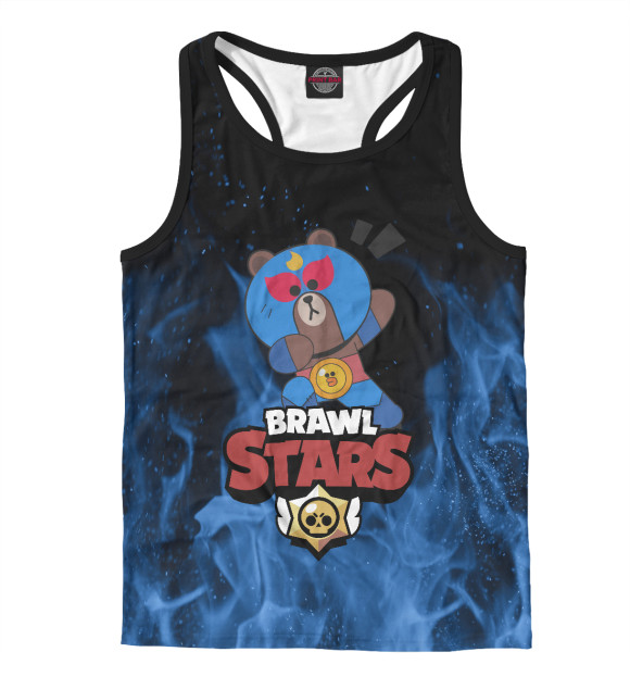 Мужская майка-борцовка с изображением Brawl Stars цвета Белый