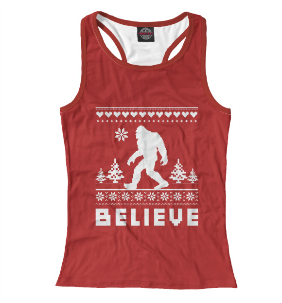 Женская майка-борцовка с изображением Верь цвета Белый