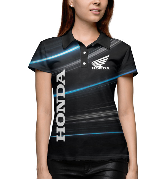 Женское поло с изображением Honda цвета Белый