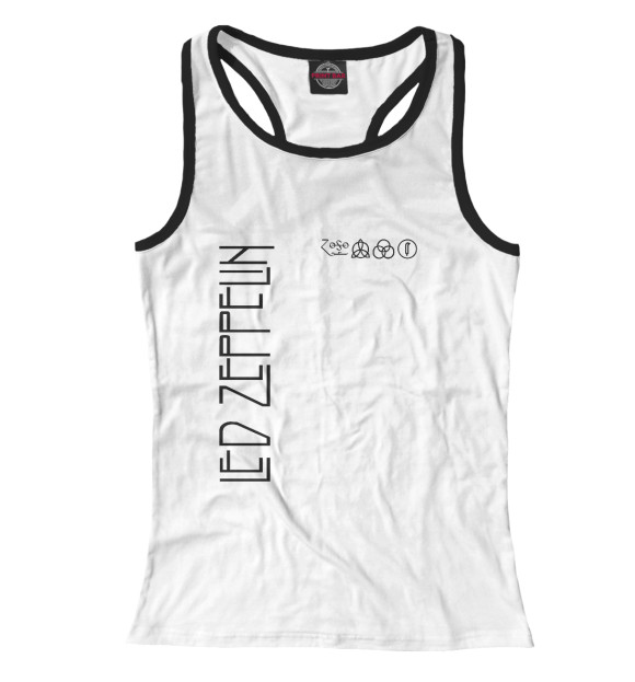 Женская майка-борцовка с изображением Led Zeppelin цвета Белый