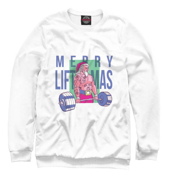 Свитшот для девочек с изображением Merry liftmas цвета Белый