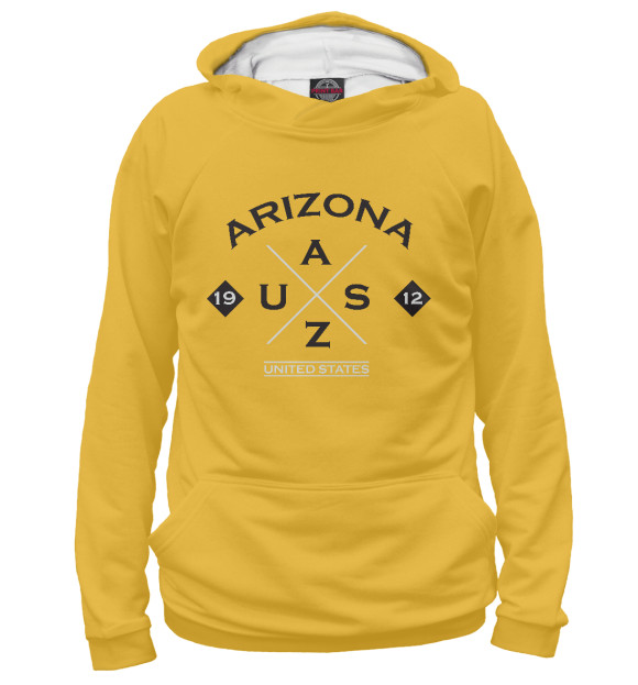 Женское худи с изображением Arizona USA цвета Белый
