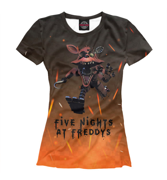 Женская футболка с изображением Five Nights At Freddys цвета Белый
