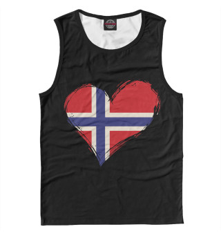 Майка для мальчика Сердце Норвегии (флаг)