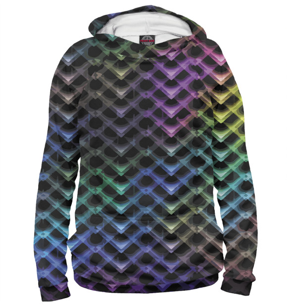 Женское худи с изображением Abstract pattern цвета Белый
