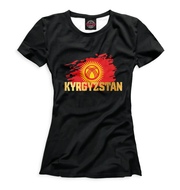 Футболка для девочек с изображением Kyrgyzstan цвета Белый