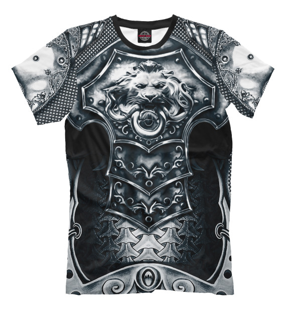 Мужская футболка с изображением Доспехи цвета Белый