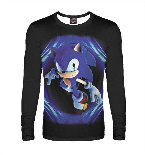 Мужской лонгслив с изображением Sonic цвета Белый