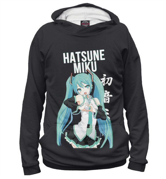 Женское худи с изображением Hatsune Miku / Хацунэ Мику цвета Белый