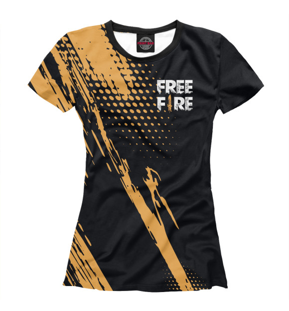 Женская футболка с изображением Free Fire. цвета Белый