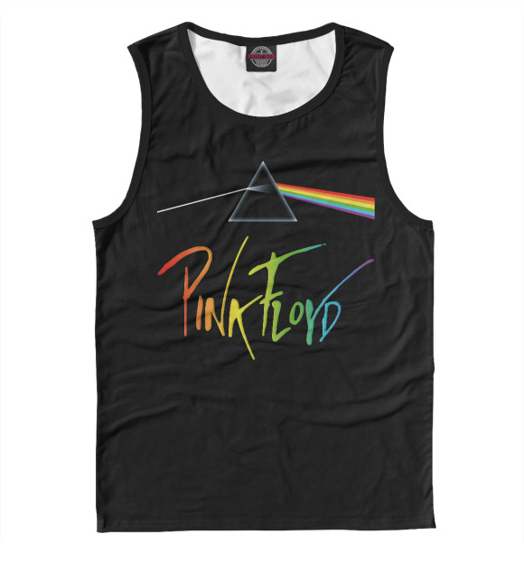 Майка для мальчика с изображением Pink Floyd радужный логотип цвета Белый