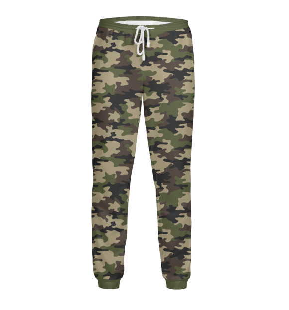 Мужские спортивные штаны с изображением Лесной Охотничий Камуфляж цвета Белый
