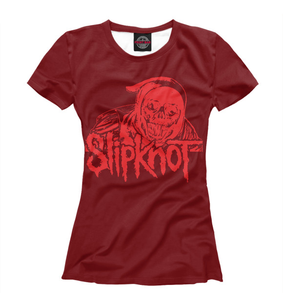 Женская футболка с изображением Slipknot цвета Белый