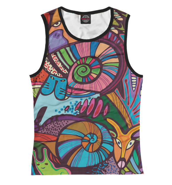 Майка для девочки с изображением Флора и фауна цвета Белый