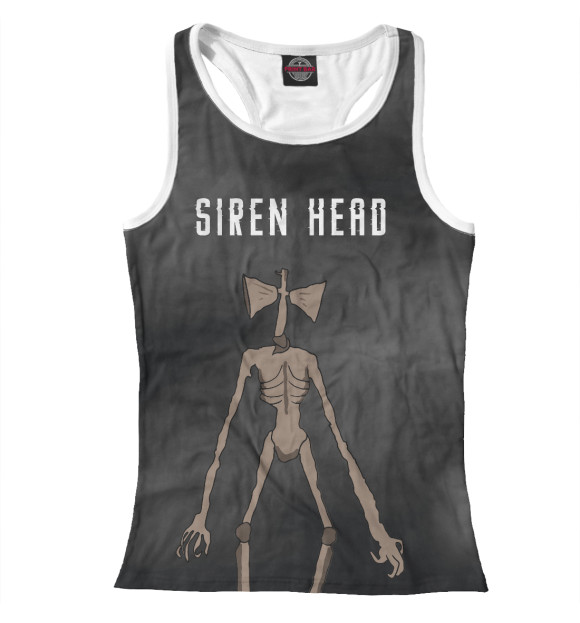 Женская майка-борцовка с изображением Сиреноголовый цвета Белый