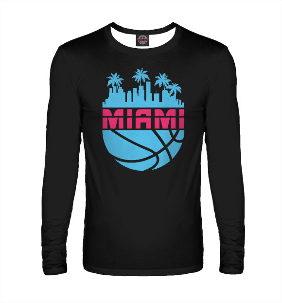 Мужской лонгслив с изображением Miami Basketball цвета Белый