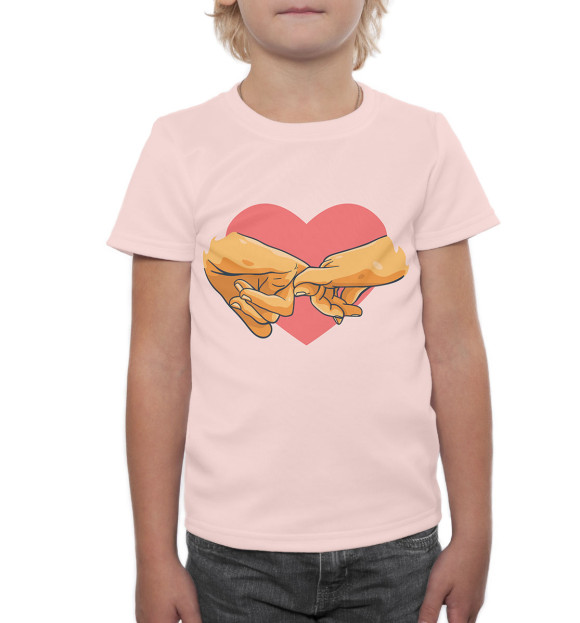 Футболка для мальчиков с изображением Сердце цвета Белый