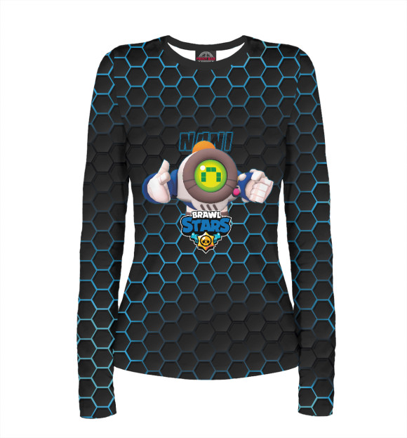 Женский лонгслив с изображением Нани. Brawl Stars цвета Белый