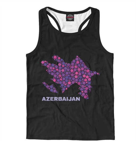 Мужская майка-борцовка с притом Azerbaijan цвета Белый Мужская майка-борцовка с изображением Azerbaijan цвета Белый
