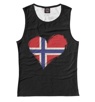Майка для девочки Сердце Норвегии (флаг)