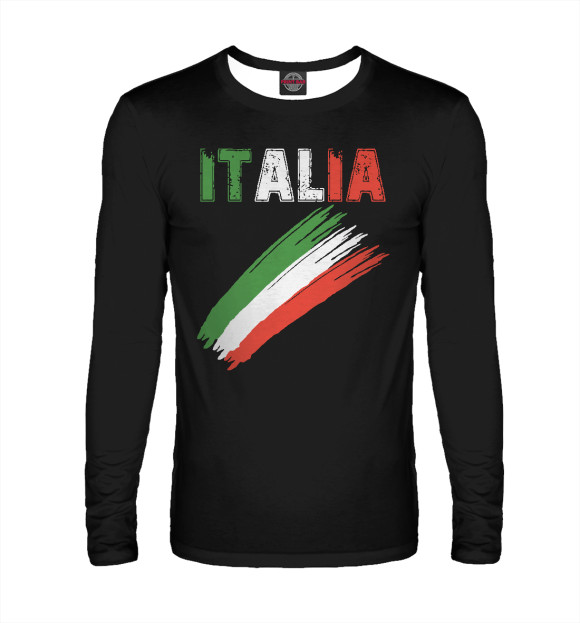 Мужской лонгслив с изображением Italia цвета Белый