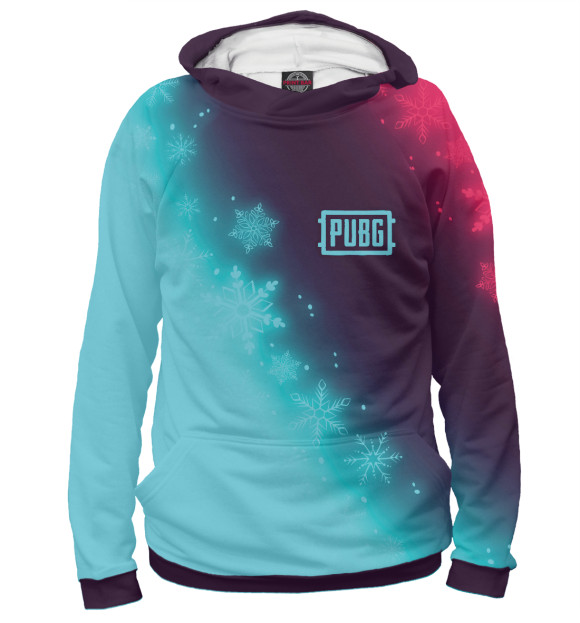 Мужское худи с изображением PUBG - Зимний цвета Белый