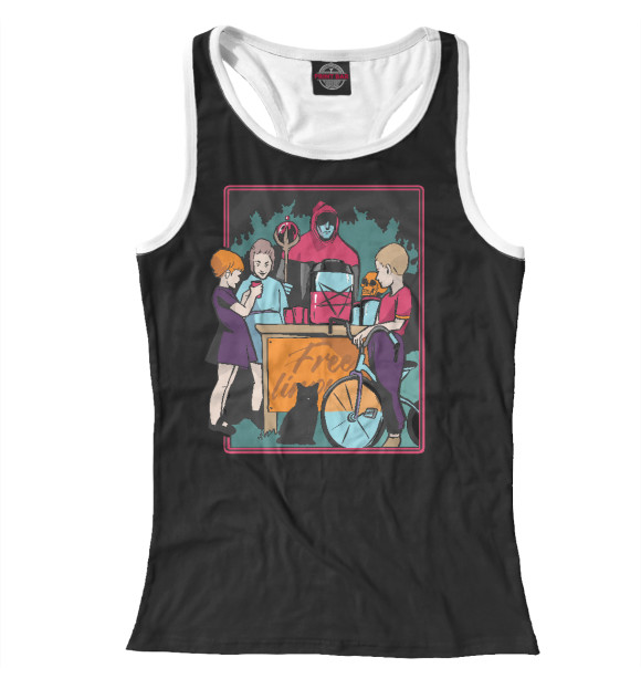 Женская майка-борцовка с изображением Детский культ цвета Белый