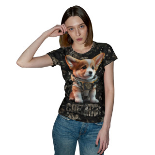 Женская футболка Вельш-корги-пемброк спецназ