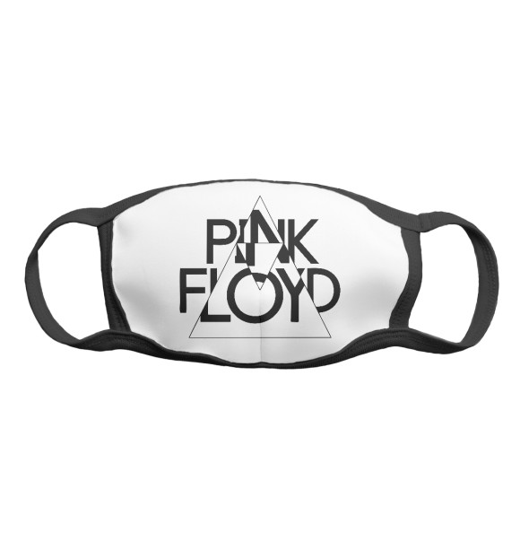 Маска тканевая с изображением Pink Floyd черный логотип цвета Белый