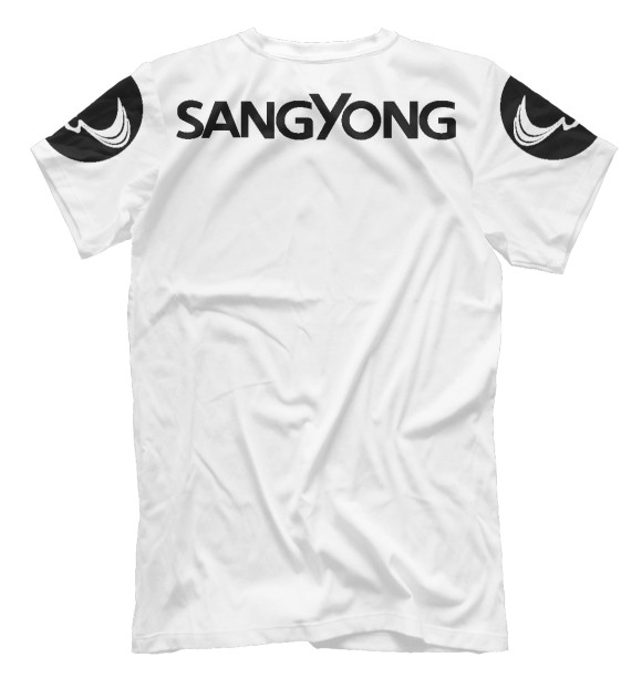 Мужская футболка с изображением Ssang Yong Kyron цвета Белый