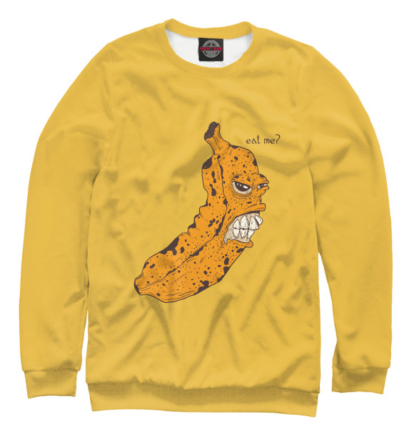Мужской свитшот с изображением Банан цвета Белый