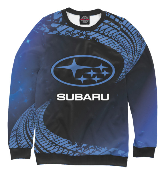 Мужской свитшот с изображением Subaru / Субару цвета Белый