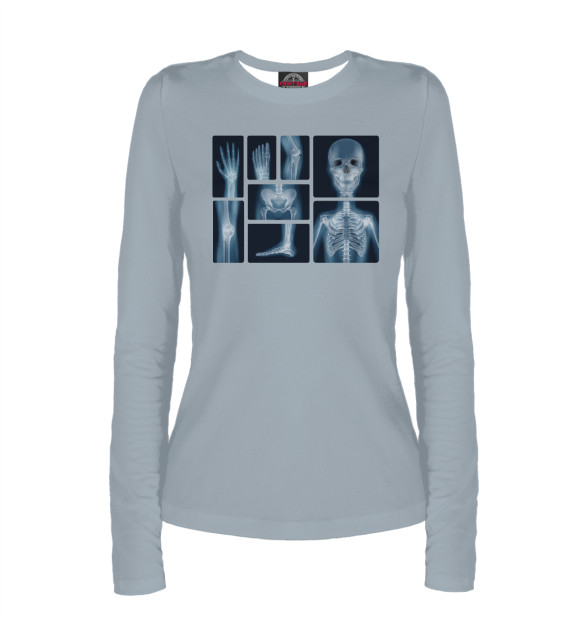 Женский лонгслив с изображением Рентген цвета Белый