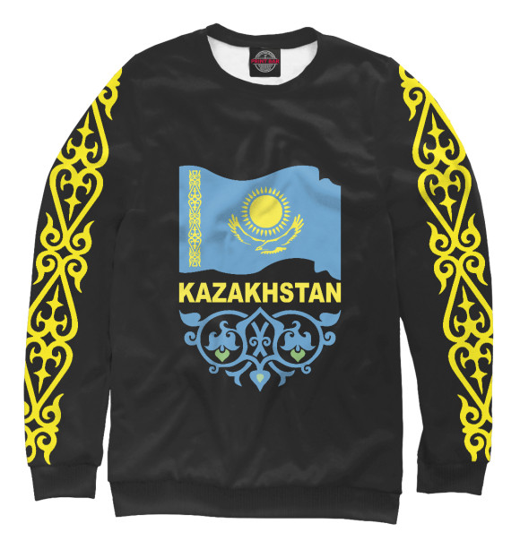 Женский свитшот с изображением Казахстан цвета Белый