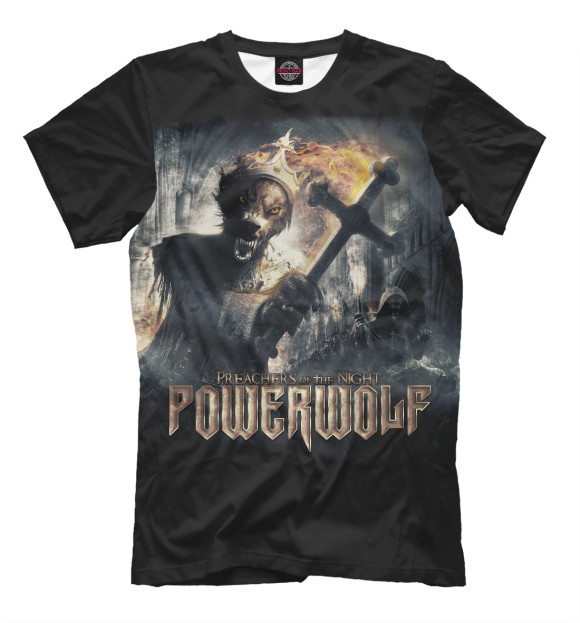 Мужская футболка с изображением Powerwolf цвета Белый