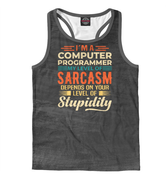 Мужская майка-борцовка с изображением I'm A Computer Programmer цвета Белый