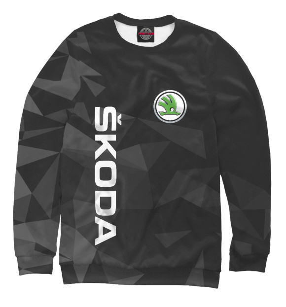 Свитшот для мальчиков с изображением ШКОДА, SKODA цвета Белый